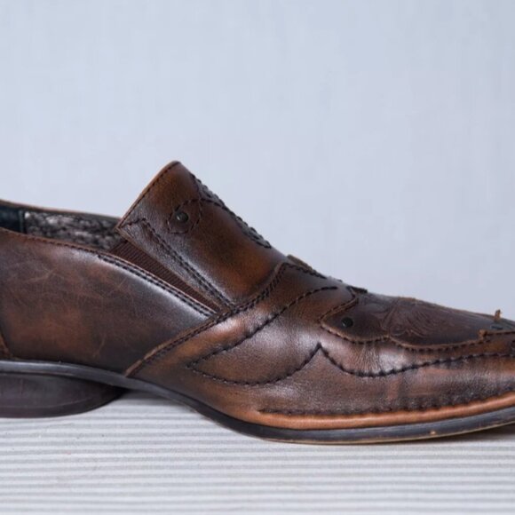 Men\'s Lounge By Mark Nason Studded U Rock Slip On Loafers Brown Shoes Sz 9 main image 5